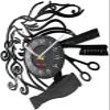 12 Inch Wall Clock Round Hairdressing Beauty Salon Vinyl Record Wall Clock Hairdresser Salon Barber Shop Retro Black Wall Clock Hairdresser Gift for Woman view 2