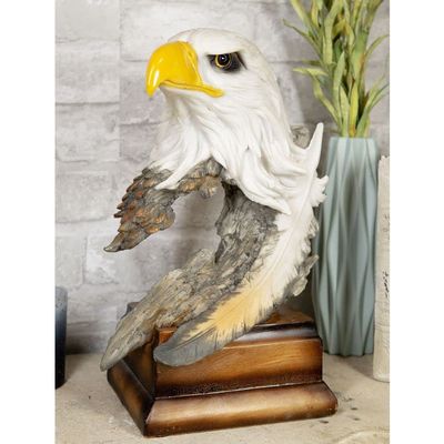 1 Pcs Large Glorious Surveyor Of Horizons Grand Bald Eagle Bust Statue Figurine