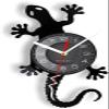 12 Inch Wall Clock Silent Non Ticking Antique Nature Art Zoology Lizard Vinyl Record Wall Clock Animal Home Decor Gecko Silhouette Laser Cut Music Album UH view 1