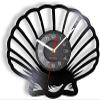 12 Inch Wall Clock Silent Non Ticking Shell Laser Cut Vinyl Record Wall Clock Nautical Home Decor Coastal Vinyl Album Artwork Beach House Decoration Clock view 1