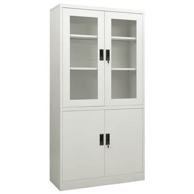 GOLINPEILO Metal Storage Cabinet with 4 Doors, 4 Handles and 3 Adjustable Shelves, Gray Steel Office Cabinet Metal Cabinet for Home,Office Garage,Warehouse 35.4"x15.7"x70.9"(Style E)