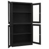 GOLINPEILO Metal Storage Cabinet with 4 Doors and Adjustable Shelves, Anthracite Steel Office Cabinet Tall Metal Cabinet for Home,Office Garage,Warehouse 35.4"x15.7"x70.9"(Style B) view 3
