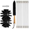 chimney sweep kit 16 Inch Chimney Sweep Kit, 9/18 Flexible Nylon Rods + 1/2 Synthetic Brush Heads + 1 Drill Connector, Chimney Brush Fireplace Cleaning Tools Kit For Duct Vent Cleaning Fireplace Flue view 1