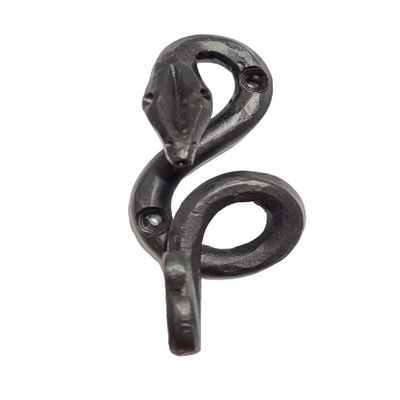 Forged Snake Wall Hook  Handcrafted Iron Coat Hook for Rustic or Medieval Decor