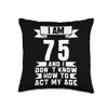75th Birthday 75 Years Old Vintage Men Women Retro 75 yr Old Throw Pillow view 1