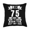 75th Birthday 75 Years Old Vintage Men Women Retro 75 yr Old Throw Pillow view 1