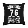 76th Birthday 76 Years Old Vintage Men Women Retro 76 yr Old Throw Pillow view 1