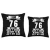 76th Birthday 76 Years Old Vintage Men Women Retro 76 yr Old Throw Pillow view 3