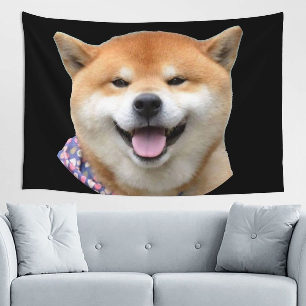 SwpWab Happy Shiba Home Decoration Tapestries Placed In The Living Room Bedroom Keep Full Load