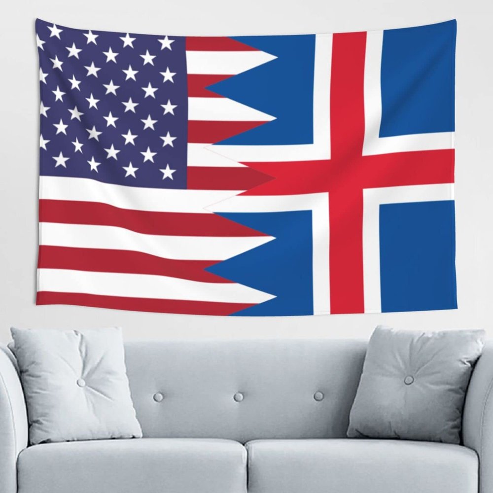 SwpWab America Iceland Friendship Flag Home Decoration Tapestries Placed In The Living Room Bedroom Keep Full Load