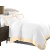 Velosso 1 Piece Two Tone Duvet Cover 100% Egyptian Cotton 1000 Thread Count with Zipper Closure & Corner Ties (Full/Queen, Ivory) view 1