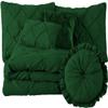 Velosso 100% Egyptian Cotton 7-Piece Pinch Pleat Pintuck Bedding Comforter Set, 1000 Thread Count (Queen, Green) view 1