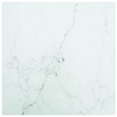 vidaXL 11.8"x11.8" 0.2" Thick Square Table Top, Tempered Glass with Marble Design, Ideal for Dining Tables, Coffee Tables, Garden Tables