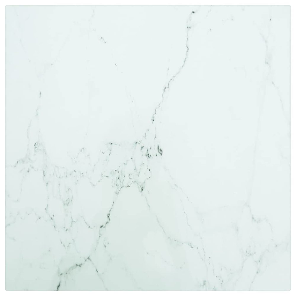 vidaXL 11.8"x11.8" 0.2" Thick Square Table Top, Tempered Glass with Marble Design, Ideal for Dining Tables, Coffee Tables, Garden Tables