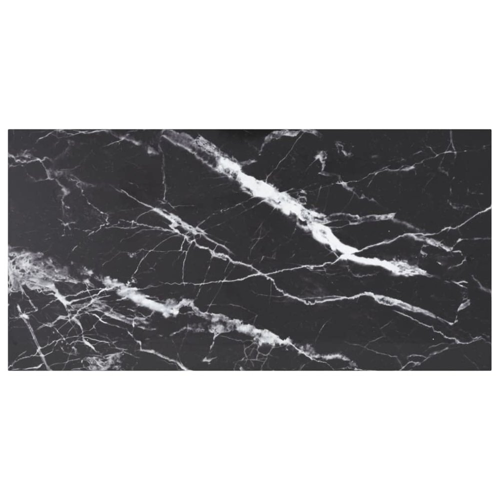 vidaXL - 39.4"x19.7" Black Table Top, Tempered Glass with Marble Design, Perfect for Dining Tables, Coffee Tables and Garden Tables