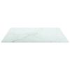 vidaXL Tempered Glass Square Table Top with White Marble Design 15.7"x15.7" 0.2" - Stylish and Durable for Dining Tables, Coffee Tables, Garden Tables. view 4
