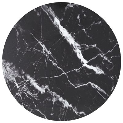 vidaXL Round Tempered Glass Dining Table Top Black with Marble Design 31.5In Functional Replacement for Modern Or Caf Furniture Room Coffee Pattern Heat Resistant Surface Smooth Indoor