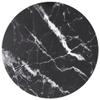vidaXL Round Tempered Glass Dining Table Top Black with Marble Design 31.5In Functional Replacement for Modern Or Caf Furniture Room Coffee Pattern Heat Resistant Surface Smooth Indoor view 1