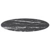 vidaXL Round Tempered Glass Dining Table Top Black with Marble Design 31.5In Functional Replacement for Modern Or Caf Furniture Room Coffee Pattern Heat Resistant Surface Smooth Indoor view 2