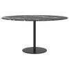 vidaXL Round Tempered Glass Dining Table Top Black with Marble Design 31.5In Functional Replacement for Modern Or Caf Furniture Room Coffee Pattern Heat Resistant Surface Smooth Indoor view 3