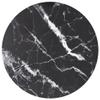 vidaXL Round Tempered Glass Table Top 19.7in Black Marble Design Indoor Outdoor | Heat Resistant Glossy Surface Replacement Dining Coffee Modern Exterior view 1