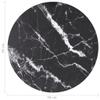 vidaXL Round Tempered Glass Table Top 19.7in Black Marble Design Indoor Outdoor | Heat Resistant Glossy Surface Replacement Dining Coffee Modern Exterior view 2