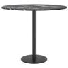 vidaXL Round Tempered Glass Table Top 19.7in Black Marble Design Indoor Outdoor | Heat Resistant Glossy Surface Replacement Dining Coffee Modern Exterior view 4