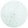 vidaXL Round White Tempered Glass Table Top 19.7 in with Chic Marble Design for Dining Or Coffee Use - Sleek Surface Modern view 1