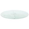 vidaXL Round White Tempered Glass Table Top 19.7 in with Chic Marble Design for Dining Or Coffee Use - Sleek Surface Modern view 2