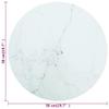 vidaXL Round White Tempered Glass Table Top 19.7 in with Chic Marble Design for Dining Or Coffee Use - Sleek Surface Modern view 4