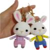 TATSEN 2-Pack Couple's Handmade Wool Knitted Finished Bunny Doll Keychain Bag Pendant Valentine's Day Gift view 1