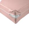 Velosso 1 Piece Striped Zipper Mattress Cover Only Twin XL Size 6" Pocket Sold Separately 1000 Thread Count 100% Egyptian Cotton, Blush view 1