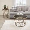 Acme Cicatrix End Table, Faux Black Marble Glass & Champagne Finish 83302 view 4