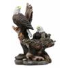 1 Pcs Wildlife Habitat Bald Eagle Family In Nest Statue 12" H Eagle Mate With Nestlings view 2