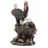1 Pcs Wildlife Habitat Bald Eagle Family In Nest Statue 12" H Eagle Mate With Nestlings view 4