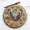 1 Pcs Indian Soaring Eagle And Feathers Warpath Drum And Stick Wall Plaque Figurine view 1