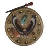 1 Pcs Indian Soaring Eagle And Feathers Warpath Drum And Stick Wall Plaque Figurine view 2