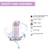 DEARART 20oz 2-Pack Pink & Grey Water Bottle with Clip No Straw, 100% Leakproof TRITAN Materila Lockable Lid, Flip Up lid, Suit Office Home Travel School Gym etc. view 3