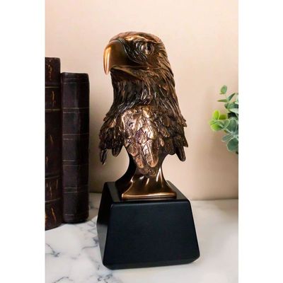1 Pcs Of 8.25" H Majestic Royal Bald Eagle Stoic Head Bust Taxidermy Figurine With Base