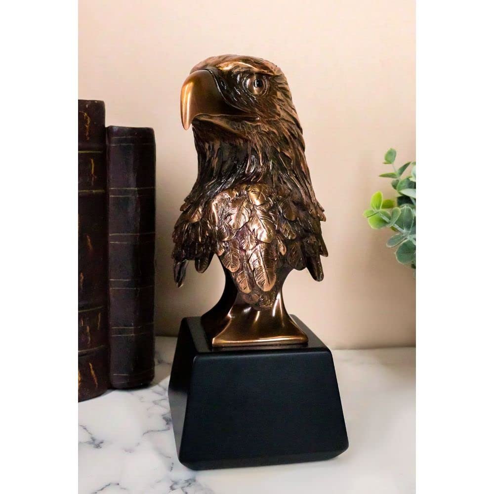 1 Pcs Of 8.25" H Majestic Royal Bald Eagle Stoic Head Bust Taxidermy Figurine With Base