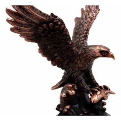 1 Pcs Wings Of Glory Bald Eagle With American Flag Bronze Electroplated Figurine