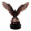 1 Pcs Wings Of Glory Bald Eagle With American Flag Bronze Electroplated Figurine view 3