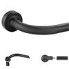 Matte Black Disc Curtain Rods, 48-84 Inches Window Curtain Rod,Adjustable Room Darkening Curtain Rod with Aluminum Finials and Brackets,Wrap Around Design view 1