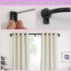 Matte Black Disc Curtain Rods, 48-84 Inches Window Curtain Rod,Adjustable Room Darkening Curtain Rod with Aluminum Finials and Brackets,Wrap Around Design view 3