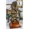 1 Pcs Patriotic Rustic American Bald Eagles Head Bust Figurine With Faux Wood Stand view 1