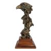 1 Pcs Patriotic Rustic American Bald Eagles Head Bust Figurine With Faux Wood Stand view 2