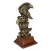 1 Pcs Patriotic Rustic American Bald Eagles Head Bust Figurine With Faux Wood Stand view 4