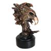 1 Pcs Majestic Mighty 2 American Bald Eagle Heads With Talons Bronzed Resin Figurine view 3