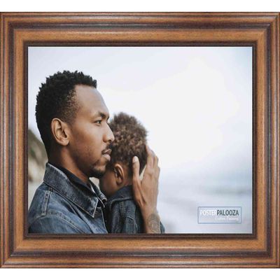 Poster Palooza 5x8 Inch Traditional Walnut Complete Wood Picture Frame with UV Acrylic Plexiglass, Foam Board Backing & Hardware Included - 5x8 Inch Frame