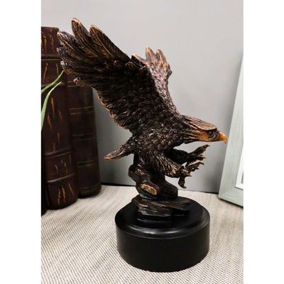 1 Pcs Of 6.5" H Wings Of Glory Patriotic Bald Eagle Swooping On Prey Figurine With Base